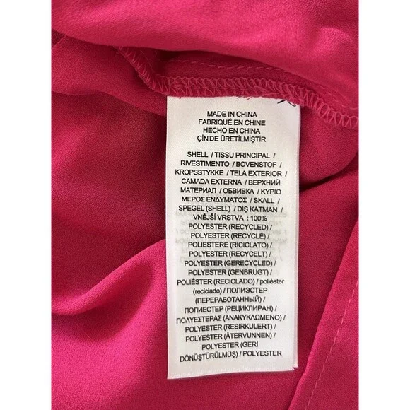 Ralph Lauren Womens 16 Pink Floral Dress Flowy Ruffle Hem Sleeveless Gerogette - Picture 11 of 14